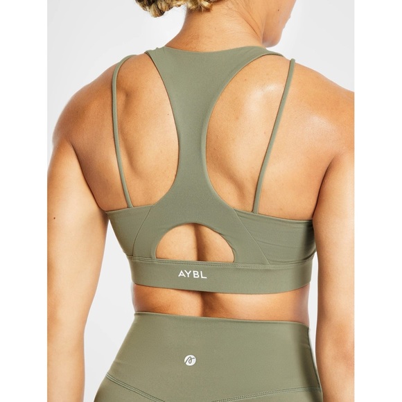 NWT Aybl Core Sports Bra Workout Athletic Running, Olive Green - Size M - Picture 2 of 9